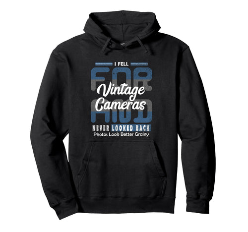 I Fell Cameras Quirky Love Pun Hoodie - Minimalist Print for Adults - T-Shirt, Sweatshirt, Hoodie
