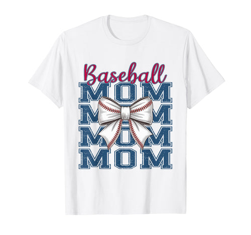 Baseball Mom Coquette Bow Mama Mothers T-Shirt - Trendy Graphic Men Women - T-Shirt, Sweatshirt, Hoodie