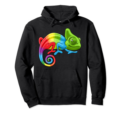 Chameleon Lover Rainbow Chameleon Sketch Hoodie - Streetwear Style Unisex - T-Shirt, Sweatshirt, Hoodie