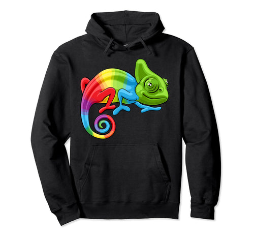 Chameleon Lover Rainbow Chameleon Sketch Hoodie - Streetwear Style Unisex - T-Shirt, Sweatshirt, Hoodie