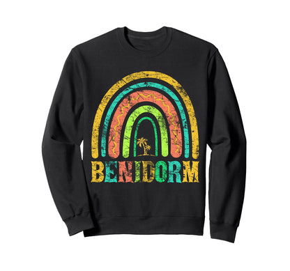 Benidorm Vacation Souvenir Rainbow Sweatshirt - Minimalist Print Unisex - T-Shirt, Sweatshirt, Hoodie