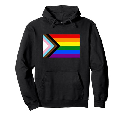 Progressive Pride Rainbow Flag Hoodie - Fun Novelty Design for Adults - T-Shirt, Sweatshirt, Hoodie