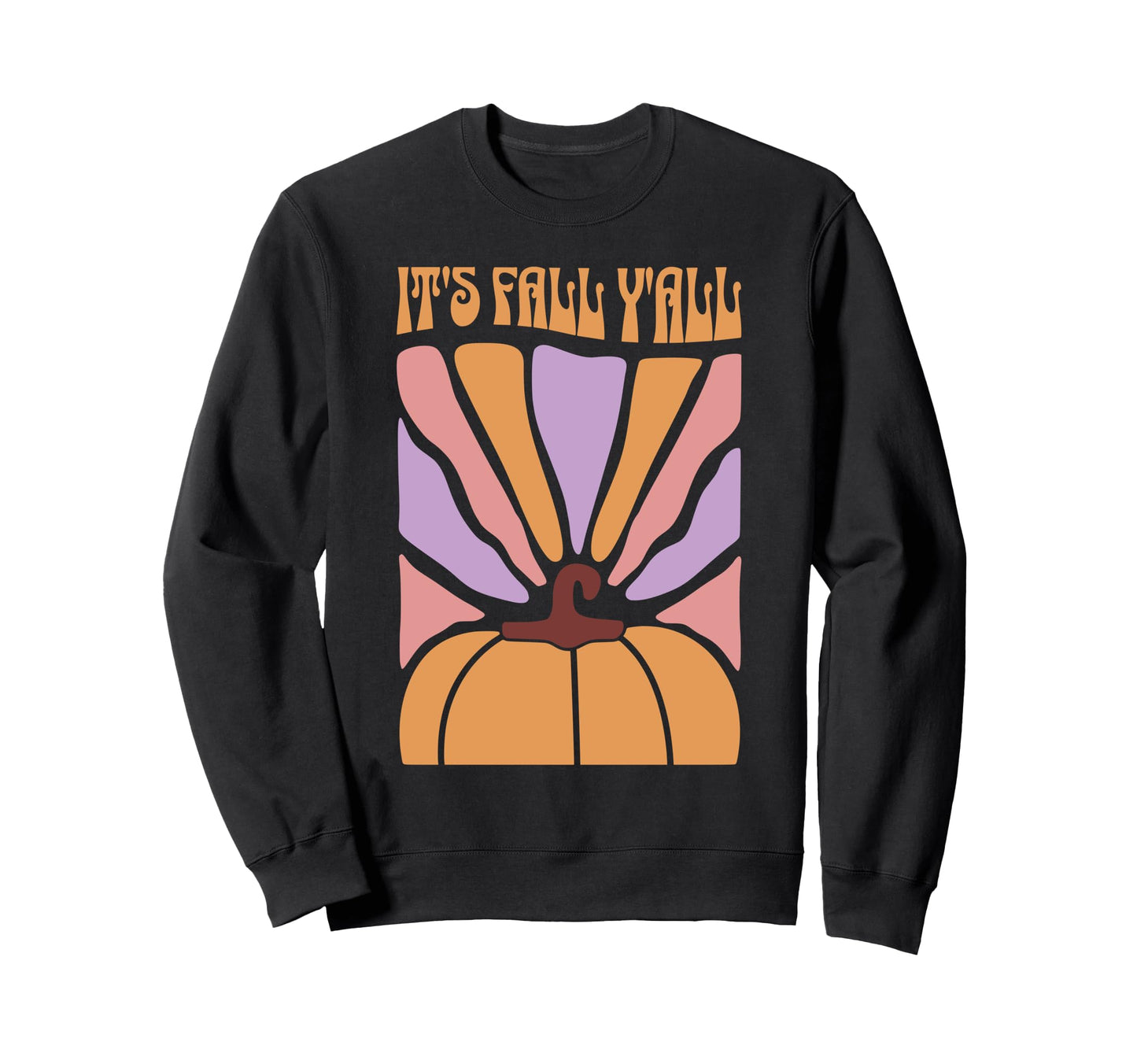 Its Fall Yall Boho Floral Pumpkin Sweatshirt - Graphic Print for Adults - T-Shirt, Sweatshirt, Hoodie