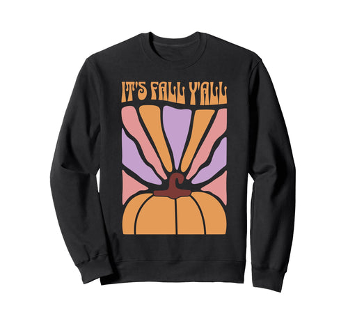 Its Fall Yall Boho Floral Pumpkin Sweatshirt - Graphic Print for Adults - T-Shirt, Sweatshirt, Hoodie