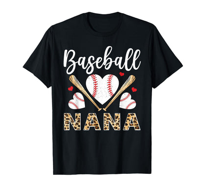 Baseball Heart Nana Baseball Player T-Shirt - Trendy Graphic for Adults - T-Shirt, Sweatshirt, Hoodie