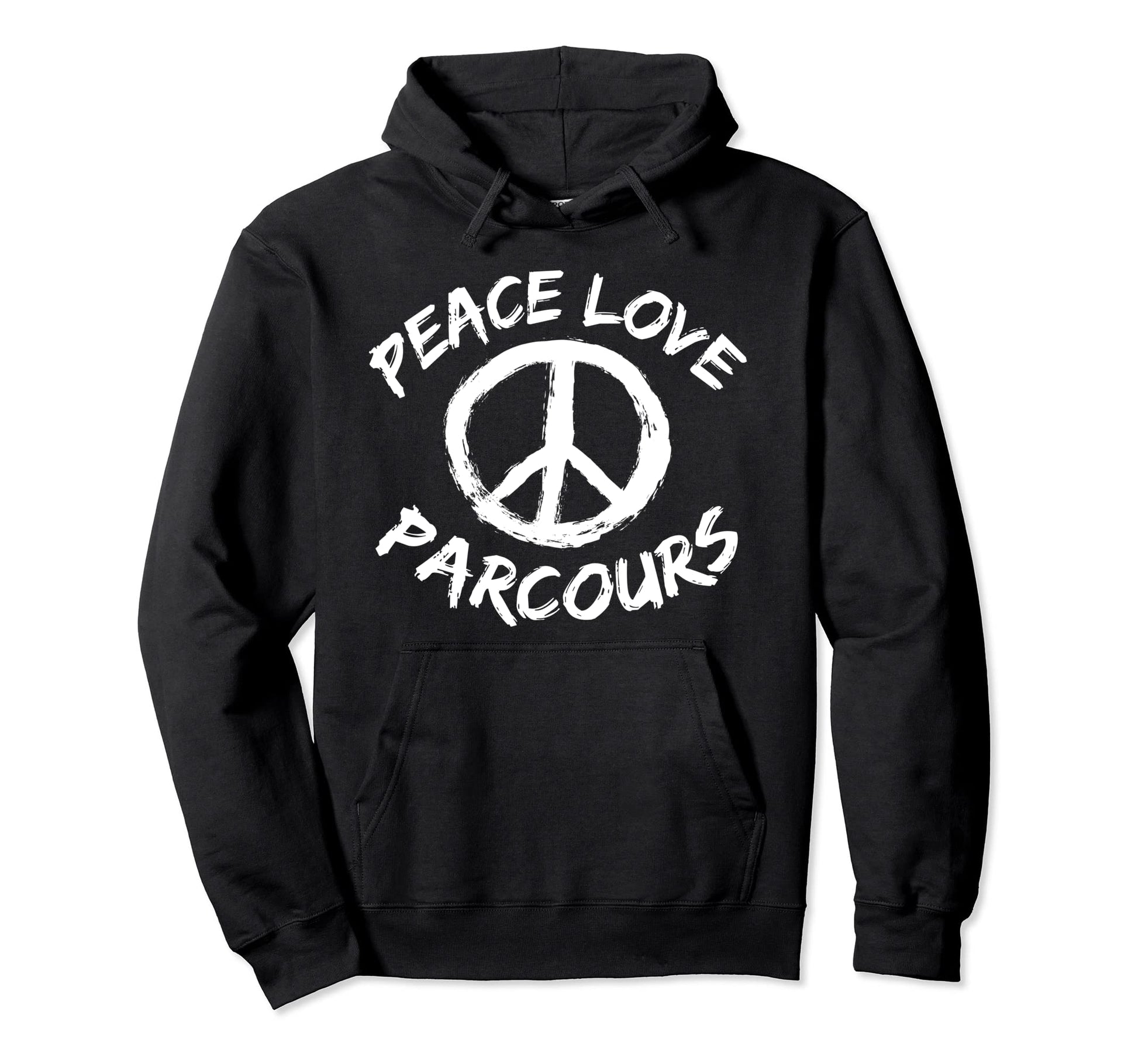 Athlete Parkour Runner Peace Love Parcours Hoodie - Graphic Print Men Women - T-Shirt, Sweatshirt, Hoodie