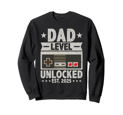 Dad Level Unlocked New Dad Sweatshirt - Minimalist Print Men Women - T-Shirt, Sweatshirt, Hoodie