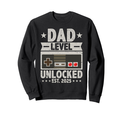 Dad Level Unlocked New Dad Sweatshirt - Minimalist Print Men Women - T-Shirt, Sweatshirt, Hoodie