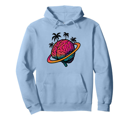 Galaxy Brain Planet Mind Tropical Vibes Hoodie - Unique Graphic Unisex - T-Shirt, Sweatshirt, Hoodie