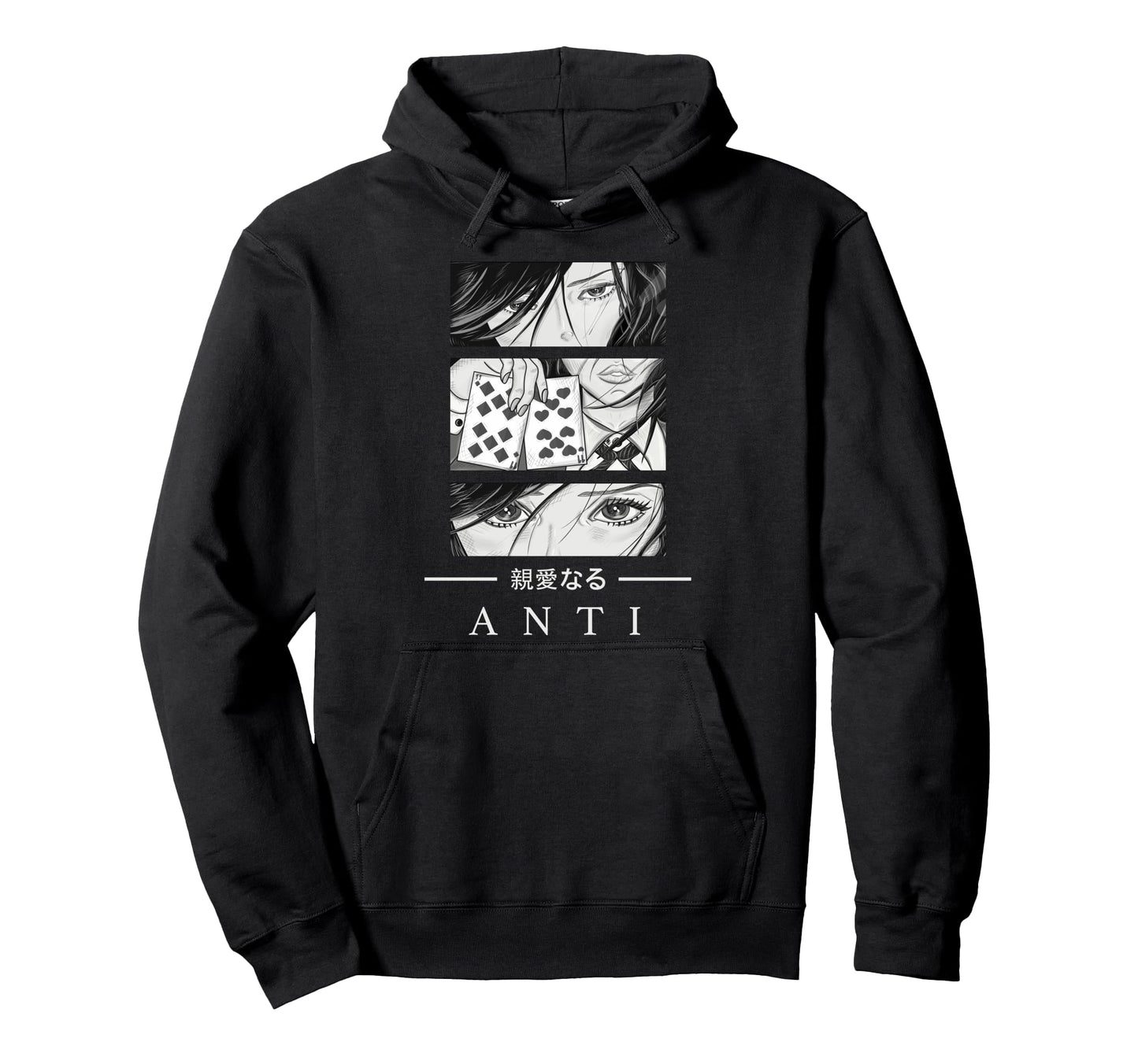 Anime Anti Japanese Text Aesthetic Hoodie - Novelty Apparel Unisex - T-Shirt, Sweatshirt, Hoodie