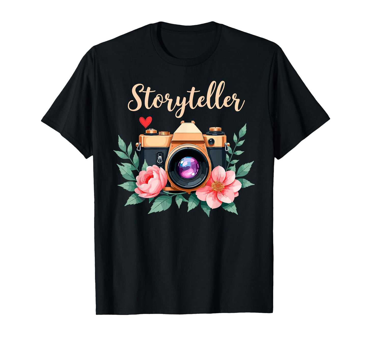 Photo Camera Flowers Storyteller T-Shirt - Custom Art Print Men Women - T-Shirt, Sweatshirt, Hoodie