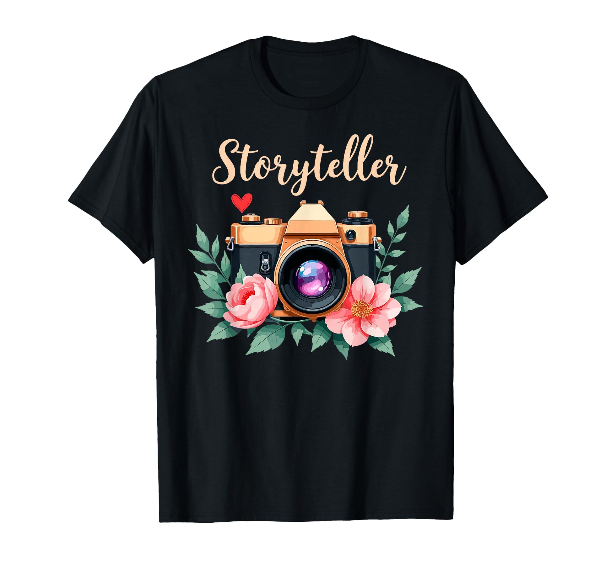 Photo Camera Flowers Storyteller T-Shirt - Custom Art Print Men Women - T-Shirt, Sweatshirt, Hoodie