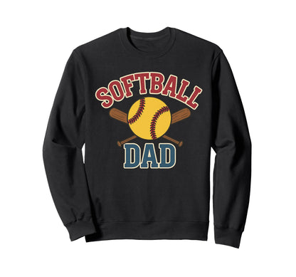 Proud Softball Dad Ball And Bat Game Sweatshirt - Custom Art Print Unisex - T-Shirt, Sweatshirt, Hoodie