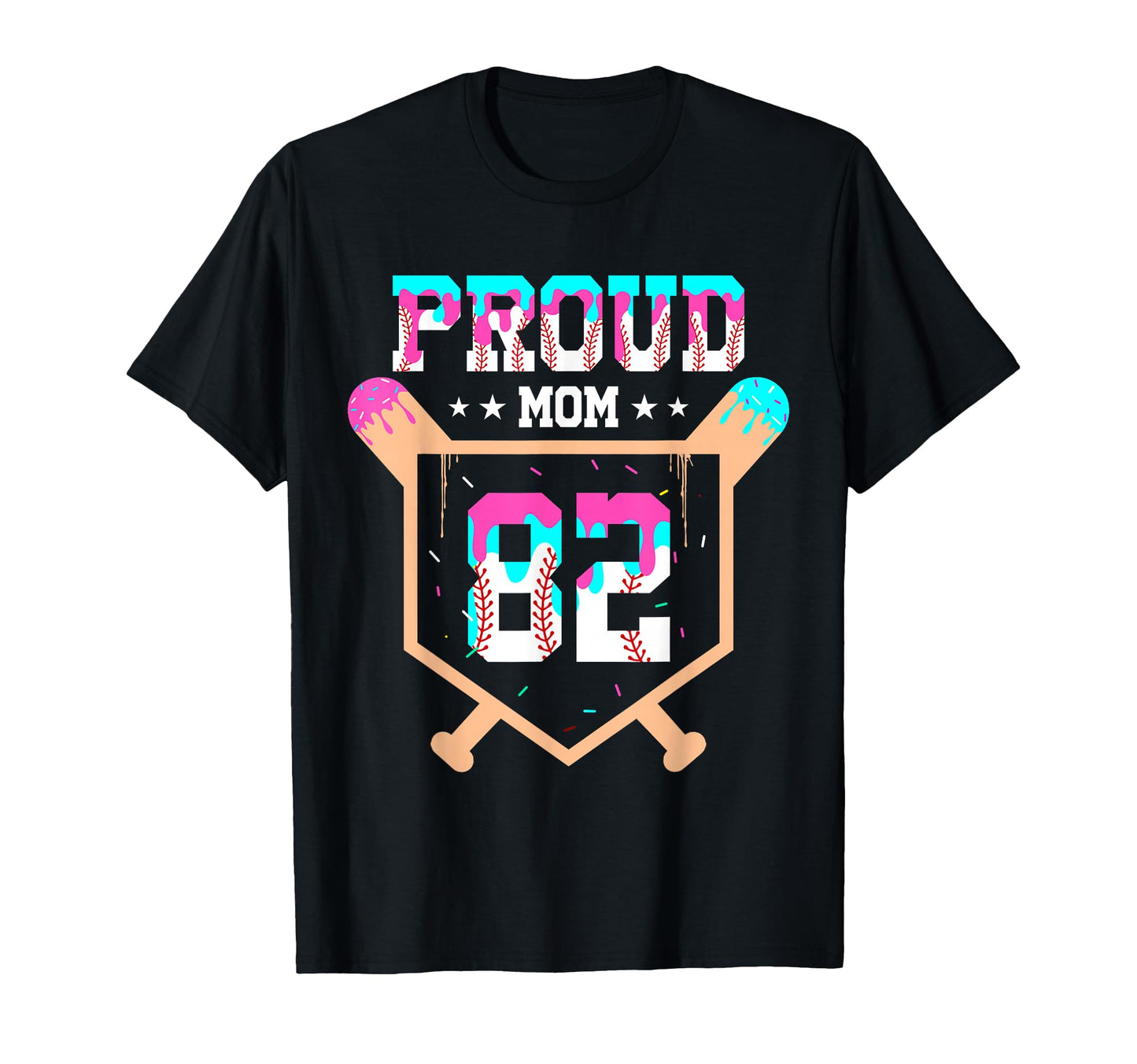 Proud Mom Baseball Player Number 82 Ice T-Shirt - Unique Graphic Men Women - T-Shirt, Sweatshirt, Hoodie