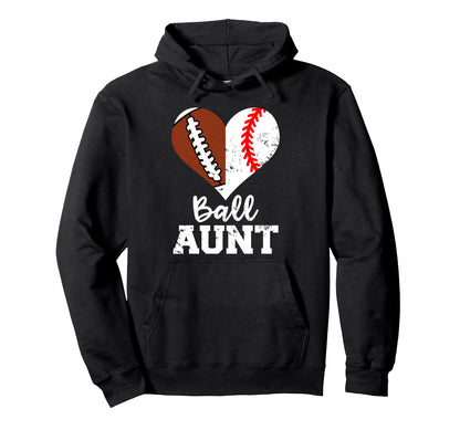 Ball Aunt Heart Funny Football Hoodie - Fun Novelty Design for Adults - T-Shirt, Sweatshirt, Hoodie