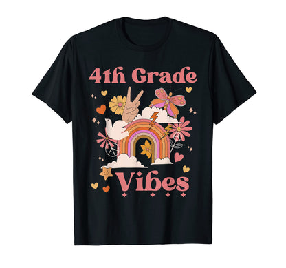 4Th Grade Vibes School Groovy T-Shirt - Casual Everyday Wear for Adults - T-Shirt, Sweatshirt, Hoodie