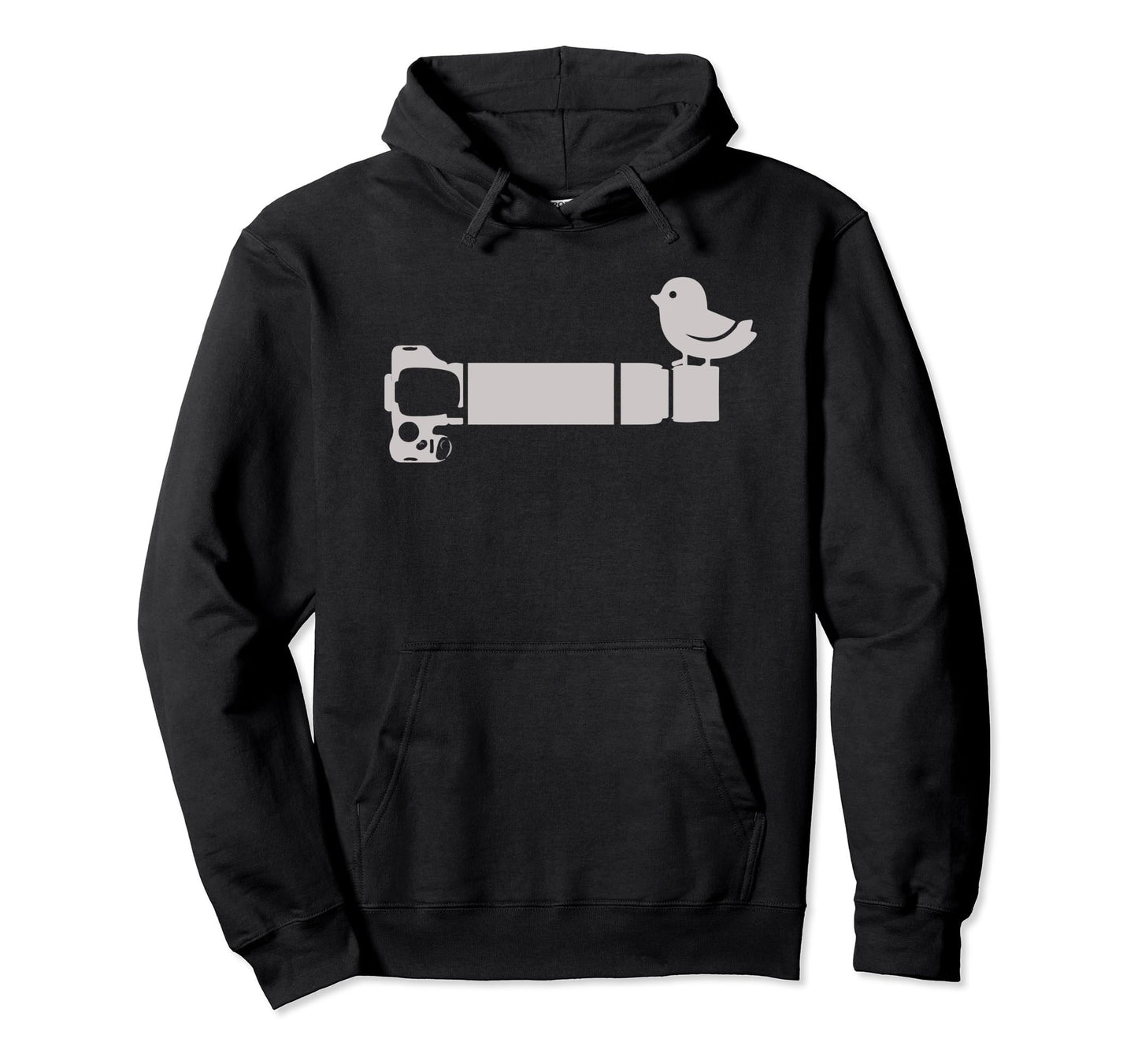 Funny Bird Long Lens Cartoon Hoodie - Novelty Apparel for Adults - T-Shirt, Sweatshirt, Hoodie