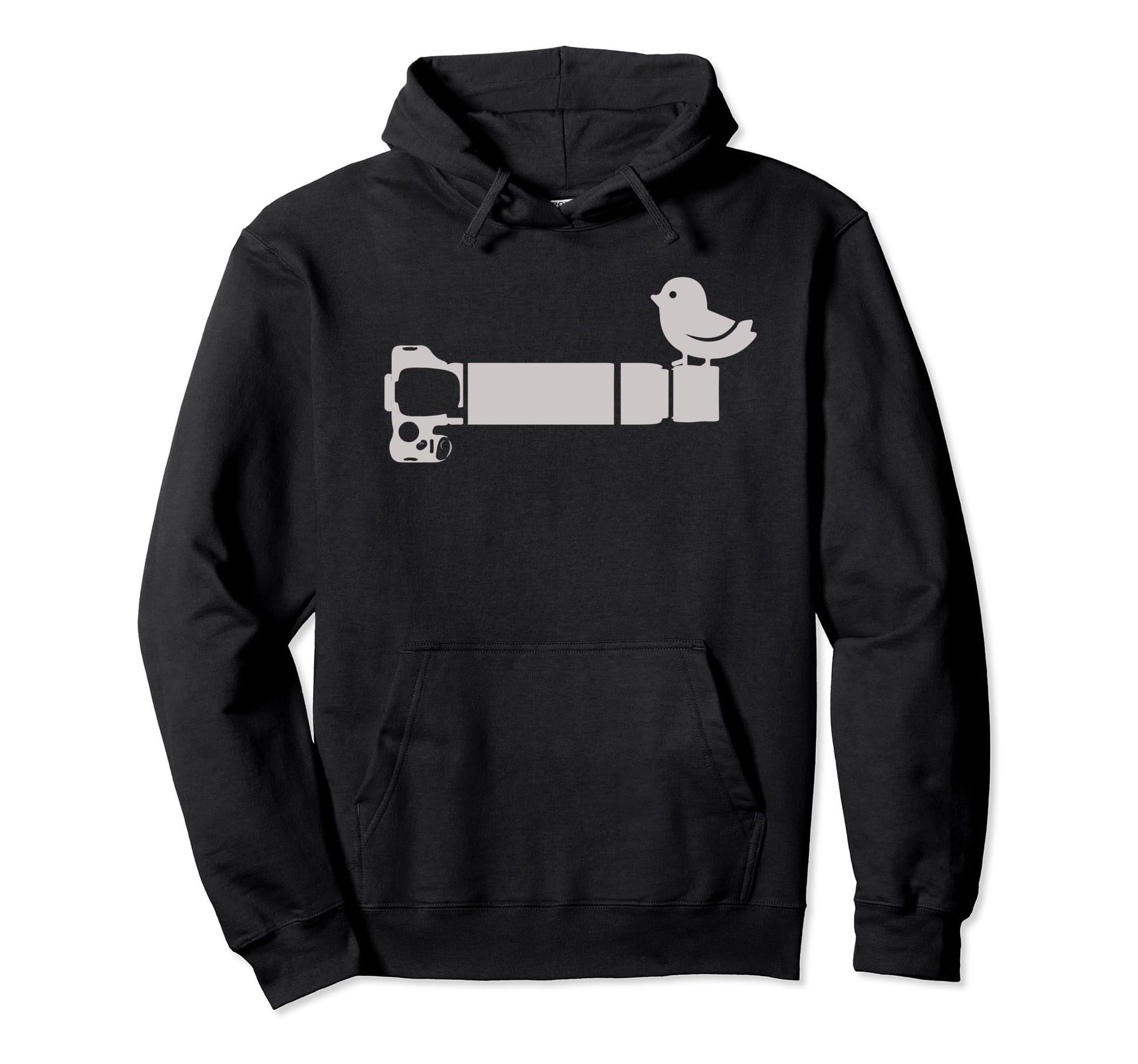 Funny Bird Long Lens Cartoon Hoodie - Novelty Apparel for Adults - T-Shirt, Sweatshirt, Hoodie