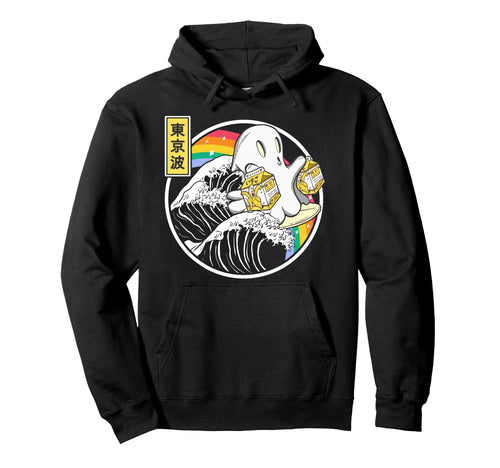Ghost Banana Milk Great Wave Kawaii Hoodie - Aesthetic Graphic Unisex - T-Shirt, Sweatshirt, Hoodie