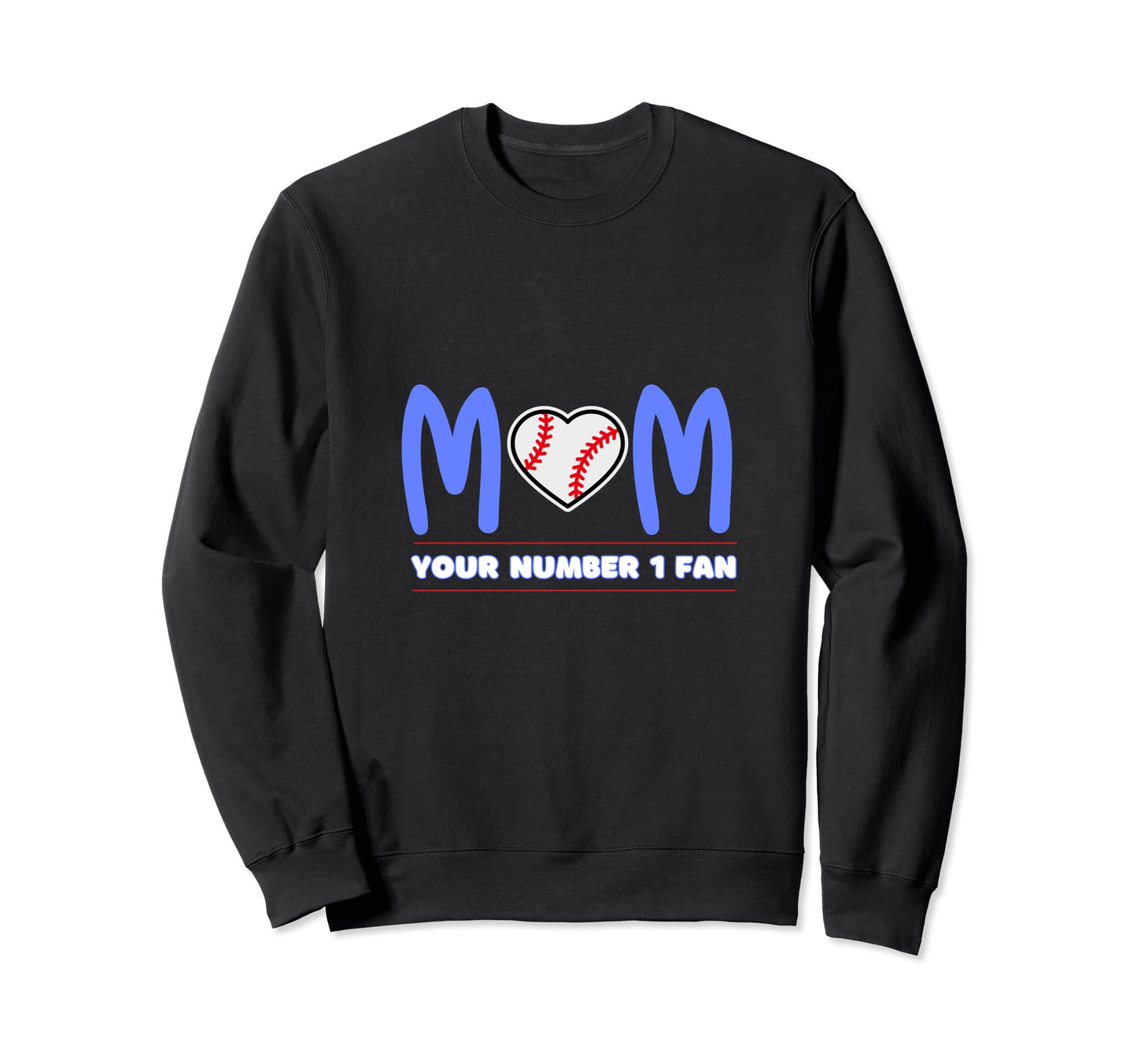 Baseball Mom Game Day Baseball Heart Sweatshirt - Graphic Print Unisex - T-Shirt, Sweatshirt, Hoodie