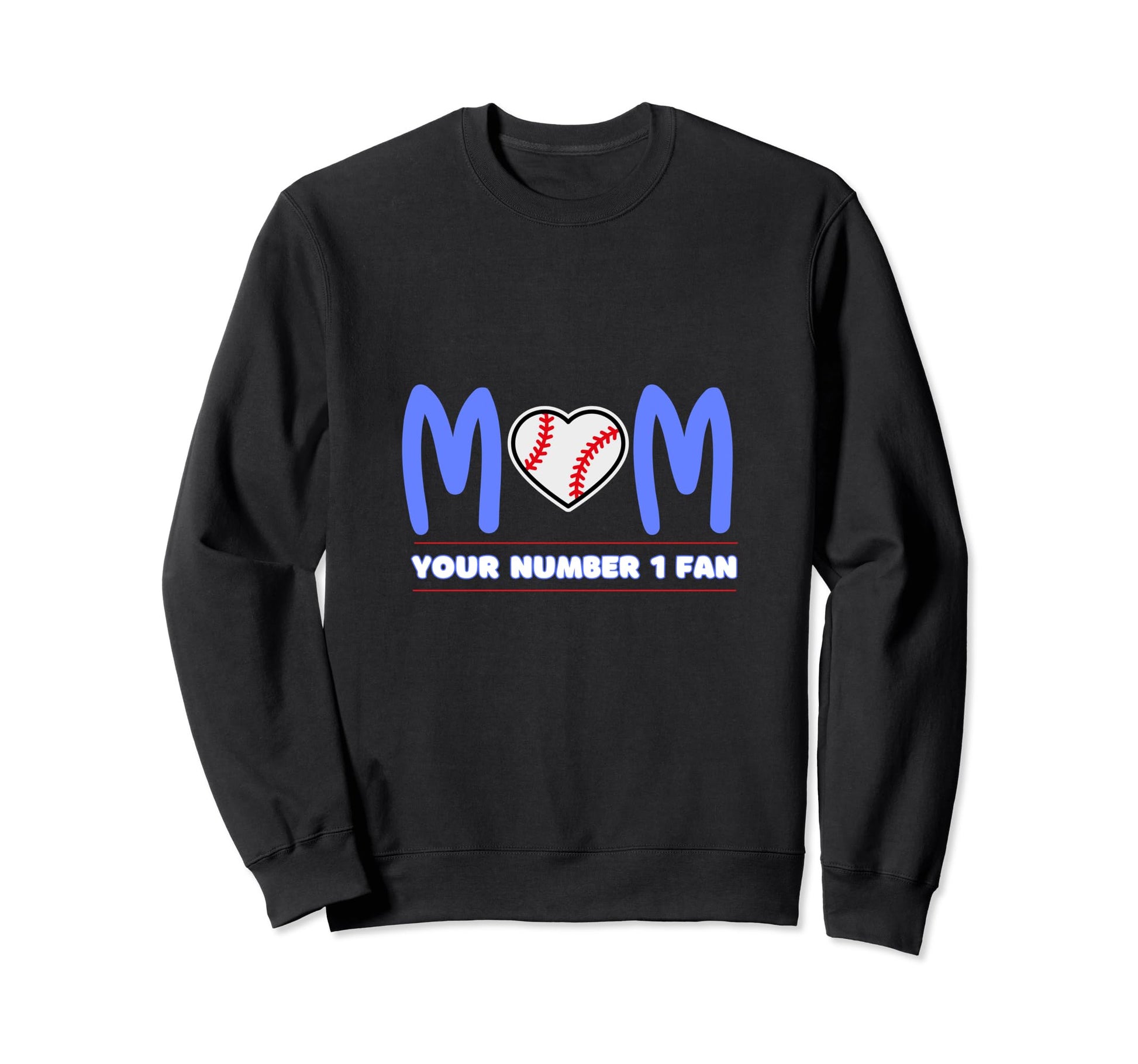 Baseball Mom Game Day Baseball Heart Sweatshirt - Graphic Print Unisex - T-Shirt, Sweatshirt, Hoodie