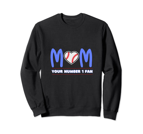 Baseball Mom Game Day Baseball Heart Sweatshirt - Graphic Print Unisex - T-Shirt, Sweatshirt, Hoodie