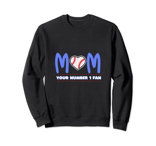 Baseball Mom Game Day Baseball Heart Sweatshirt - Graphic Print Unisex - T-Shirt, Sweatshirt, Hoodie