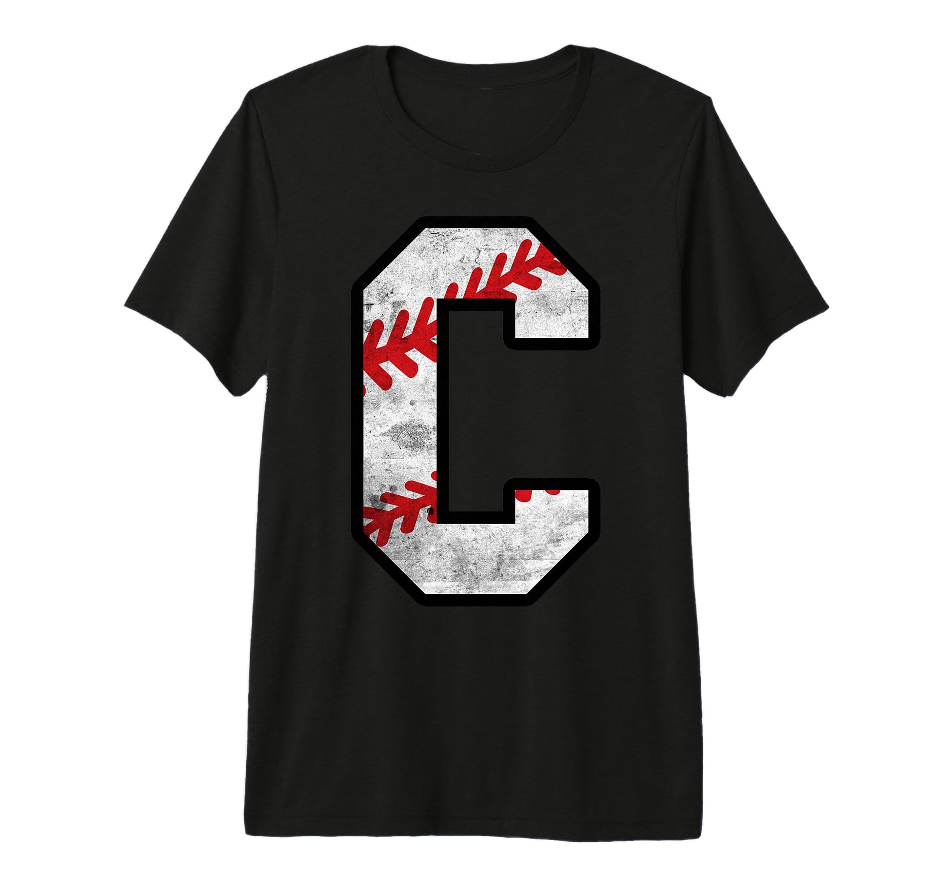 Distressed Baseball Letter C Tri T-Shirt - Minimalist Print for Adults - T-Shirt, Sweatshirt, Hoodie