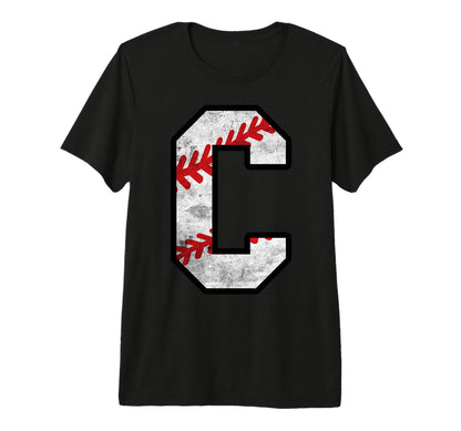 Distressed Baseball Letter C Tri T-Shirt - Minimalist Print for Adults - T-Shirt, Sweatshirt, Hoodie