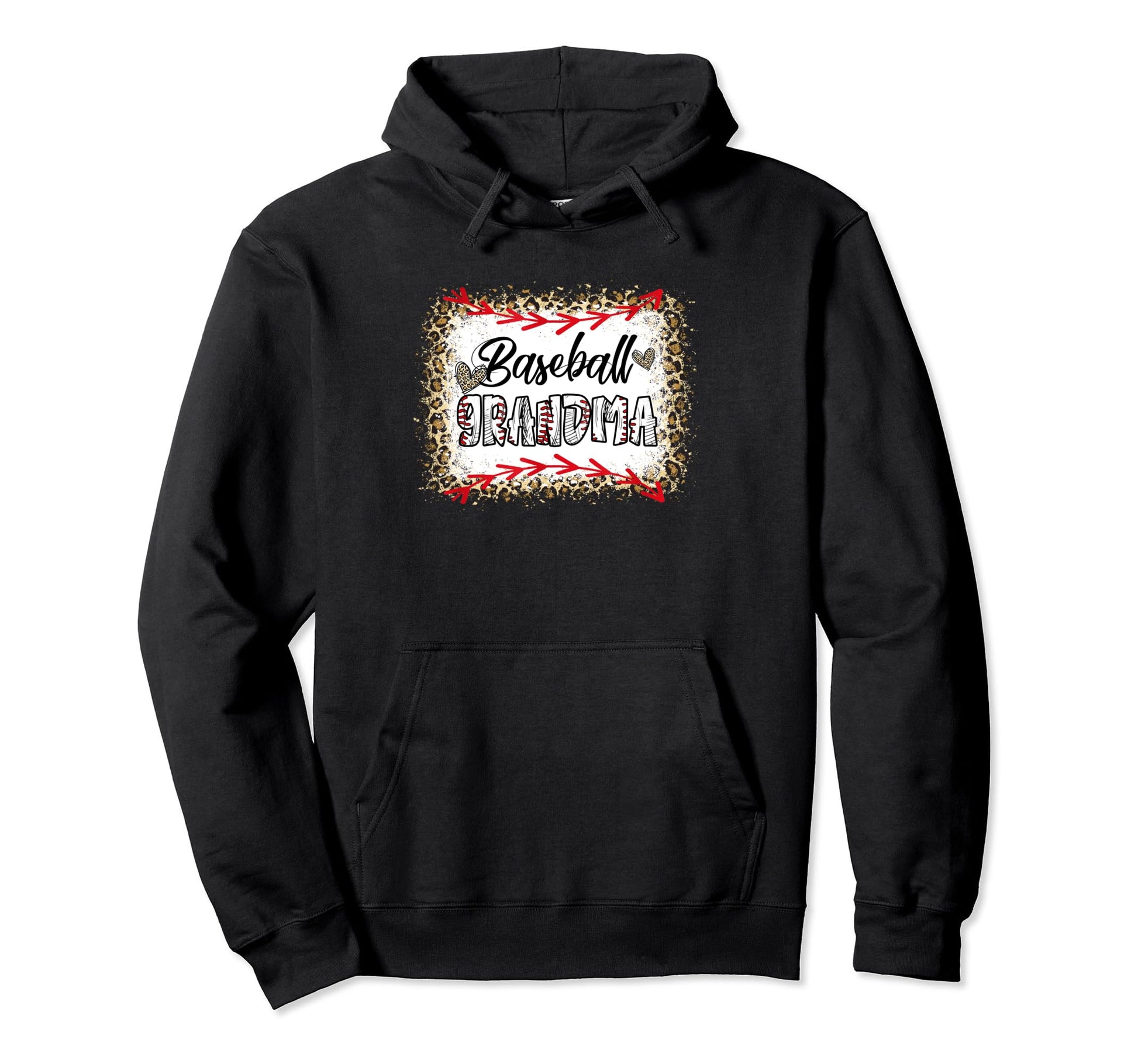 Funny Baseball Grandma Leopard Baseball Hoodie - Streetwear Style Unisex - T-Shirt, Sweatshirt, Hoodie