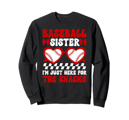 Funny Baseball Sister Baseball Sweatshirt - Minimalist Print for Adults - T-Shirt, Sweatshirt, Hoodie