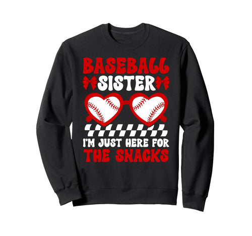 Funny Baseball Sister Baseball Sweatshirt - Minimalist Print for Adults - T-Shirt, Sweatshirt, Hoodie