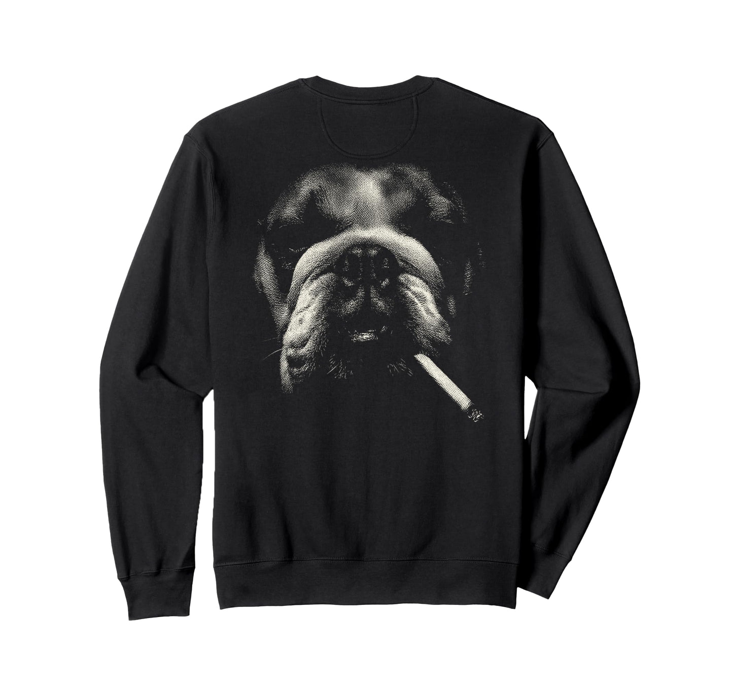 English Bulldog Smoking Sweatshirt - Aesthetic Graphic for Adults - T-Shirt, Sweatshirt, Hoodie