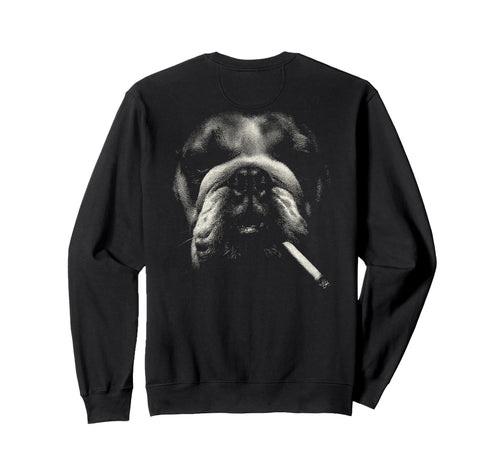 English Bulldog Smoking Sweatshirt - Aesthetic Graphic for Adults - T-Shirt, Sweatshirt, Hoodie