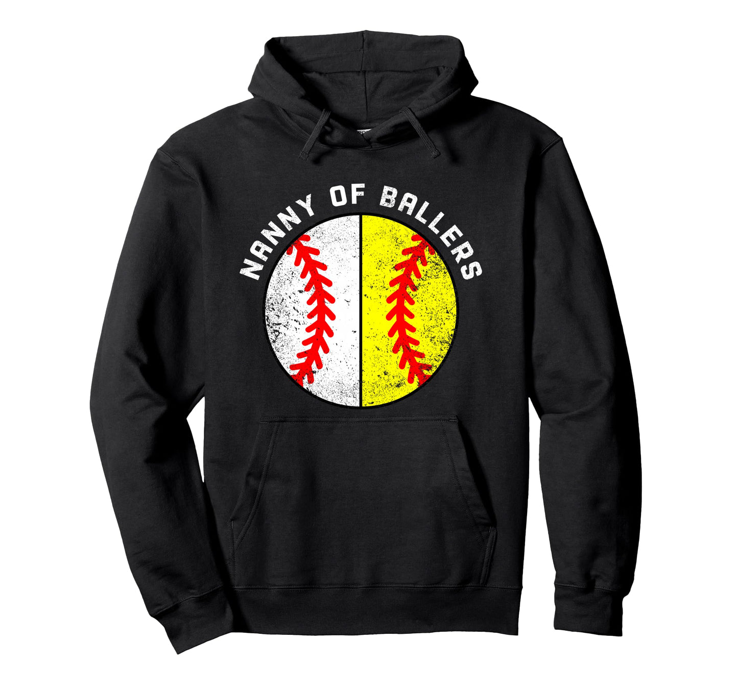 Nanny Ballers Funny Baseball Softball Hoodie - Streetwear Style for Adults - T-Shirt, Sweatshirt, Hoodie