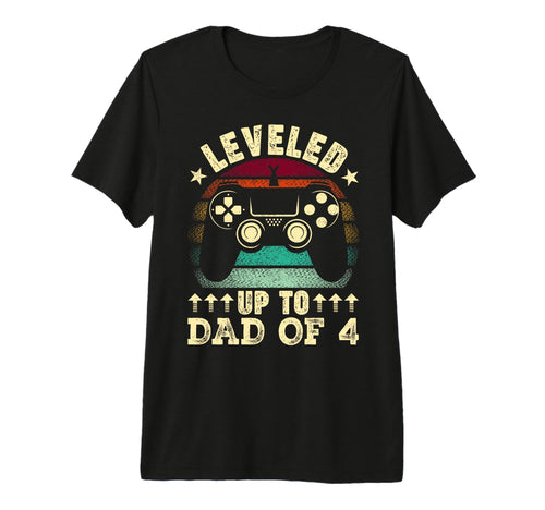 Leveled Up To Dad 4 Fathers Day New Dad T-Shirt - Minimalist Print Unisex - T-Shirt, Sweatshirt, Hoodie