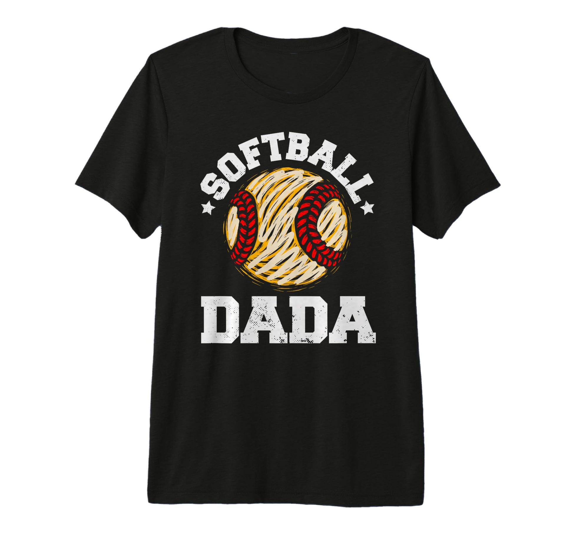 Mens Softball Dada Distressed Funny T-Shirt - Minimalist Print Men Women - T-Shirt, Sweatshirt, Hoodie