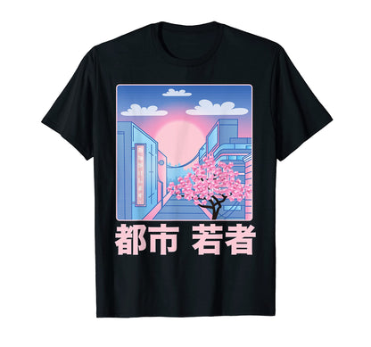 Vaporwave Pastel 90S Tv Blossom T-Shirt - Aesthetic Graphic for Adults - T-Shirt, Sweatshirt, Hoodie