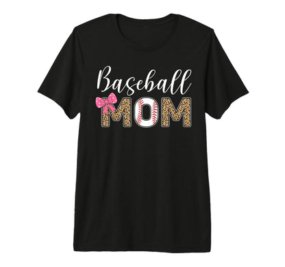 Baseball Mom Mothers Day Leopard Plaid T-Shirt - Custom Art Print Unisex - T-Shirt, Sweatshirt, Hoodie