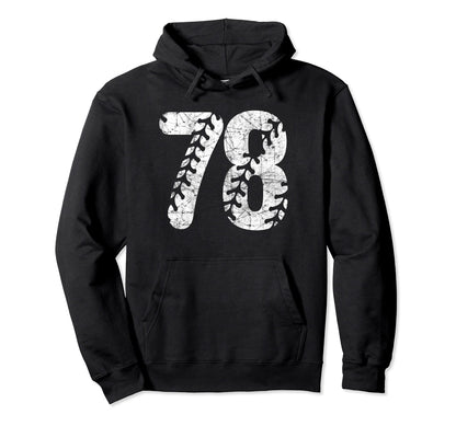 Baseball Softball Mom 78 Number 78 Hoodie - Minimalist Print Unisex - T-Shirt, Sweatshirt, Hoodie