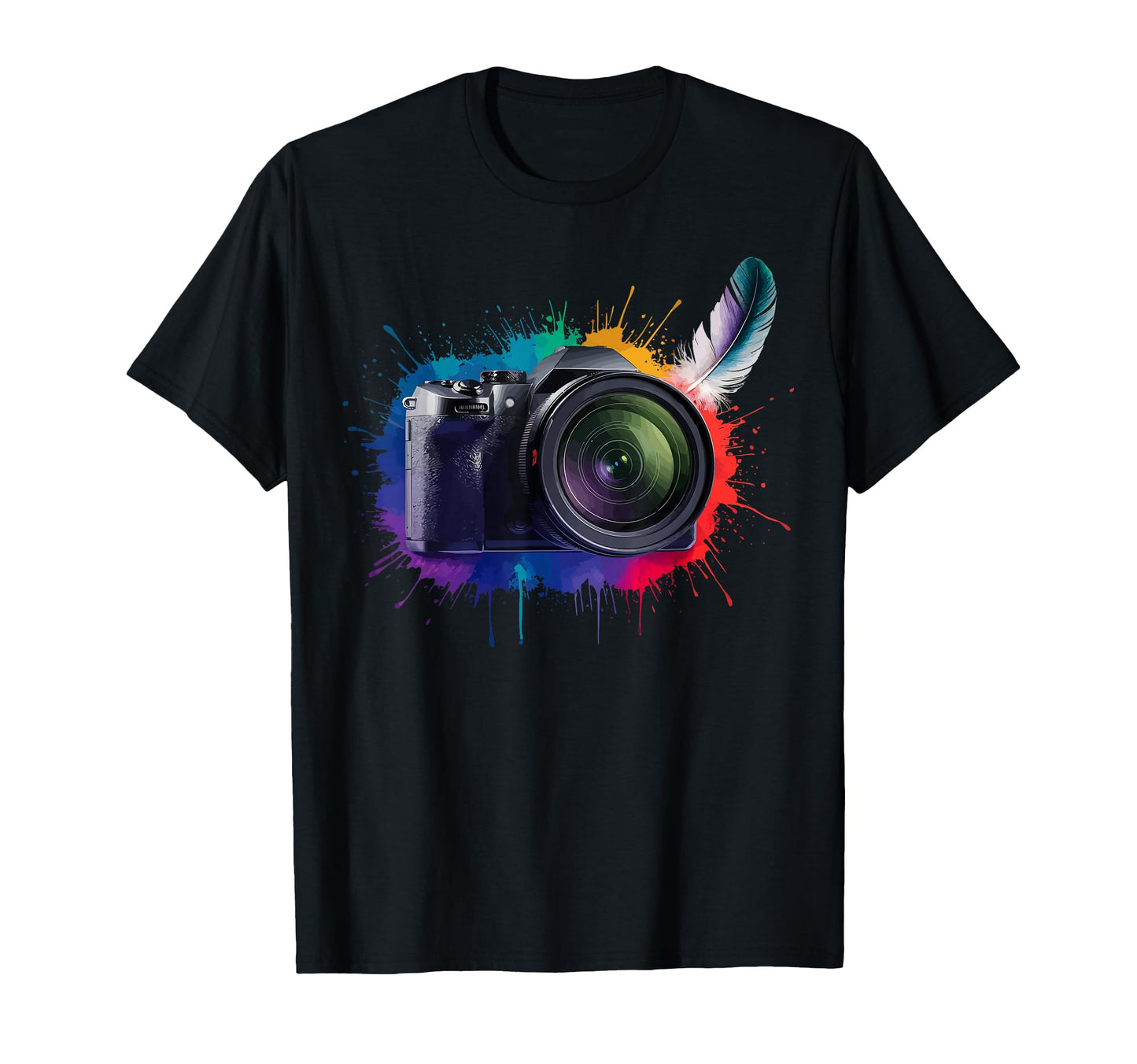 Colorful Camera Electric Photography T-Shirt - Graphic Print Men Women - T-Shirt, Sweatshirt, Hoodie
