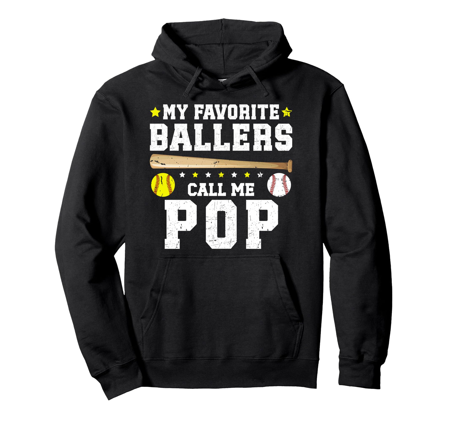 My Favorite Ballers Call Me Pop Hoodie - Aesthetic Graphic for Adults - T-Shirt, Sweatshirt, Hoodie