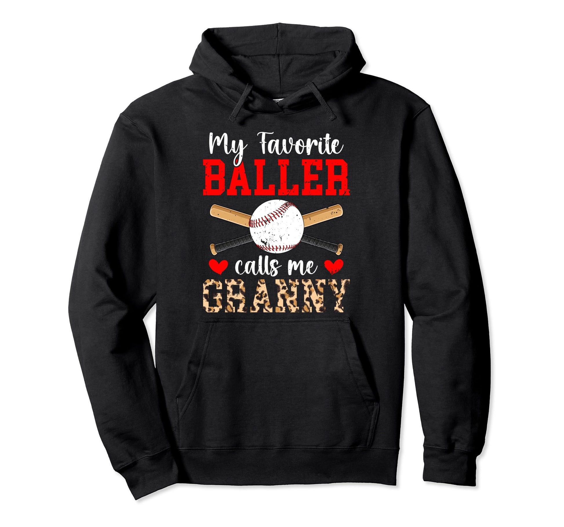 Favorite Baller Baseball Granny Hoodie - Unique Graphic for Adults - T-Shirt, Sweatshirt, Hoodie