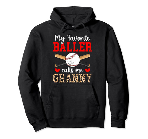 Favorite Baller Baseball Granny Hoodie - Unique Graphic for Adults - T-Shirt, Sweatshirt, Hoodie