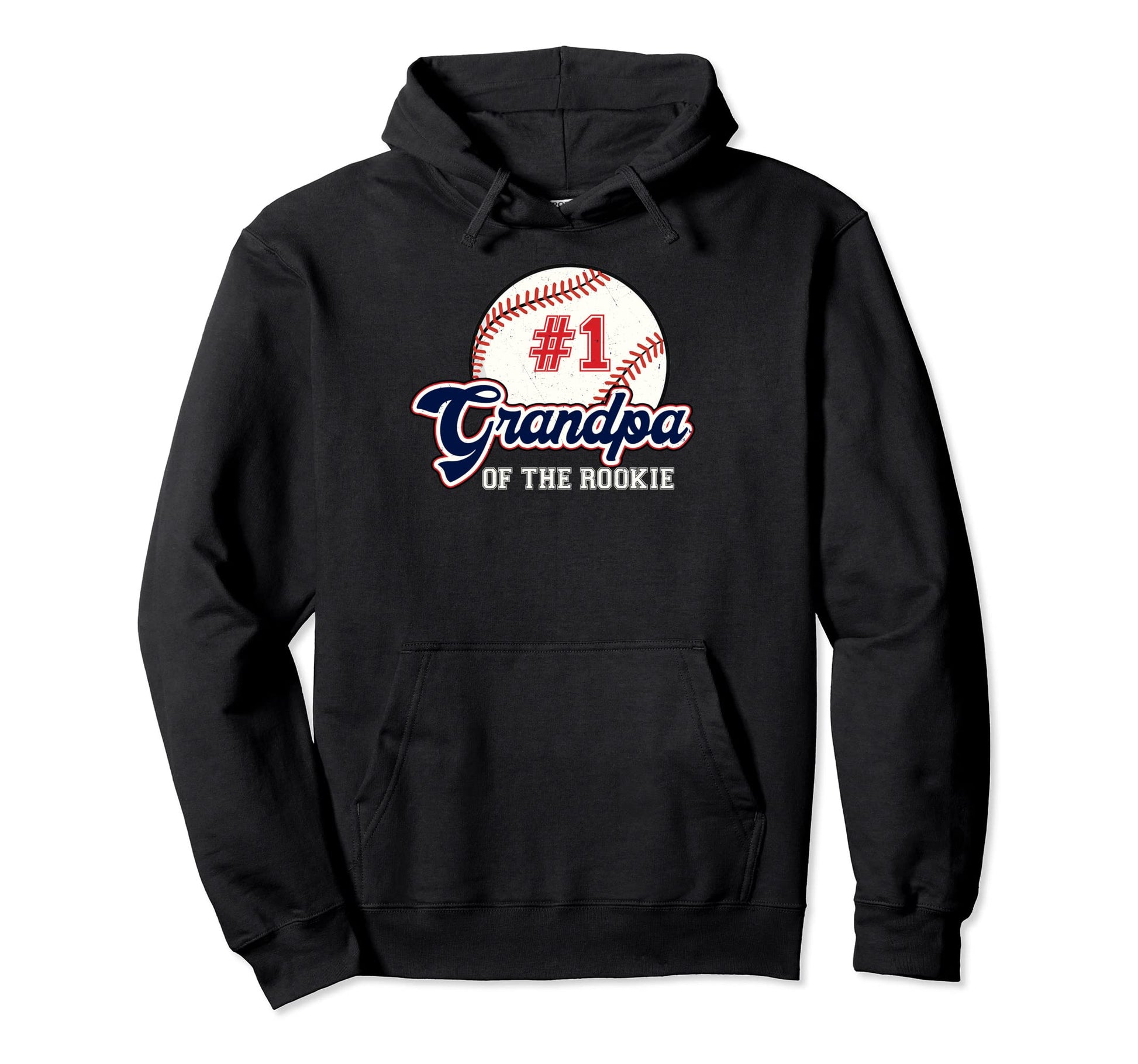 Grandpa Rookie Rookie Year Baseball Hoodie - Fun Novelty Design for Adults - T-Shirt, Sweatshirt, Hoodie