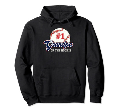 Grandpa Rookie Rookie Year Baseball Hoodie - Fun Novelty Design for Adults - T-Shirt, Sweatshirt, Hoodie