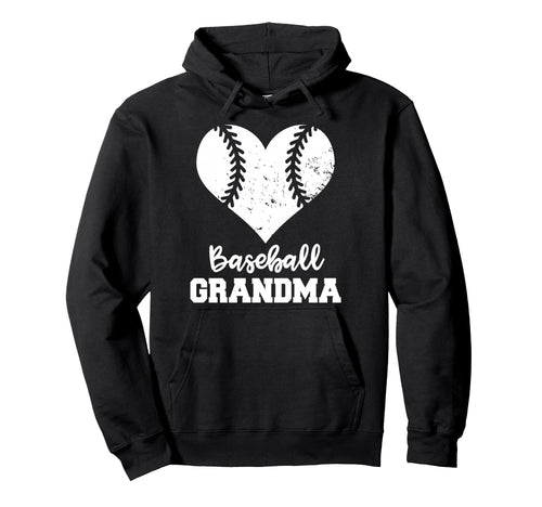 Baseball Grandma Heart Funny Baseball Hoodie - Trendy Graphic for Adults - T-Shirt, Sweatshirt, Hoodie
