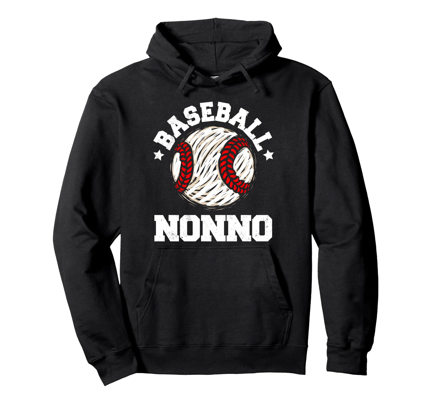 Baseball Nonno Distressed Funny Hoodie - Fun Novelty Design Men Women - T-Shirt, Sweatshirt, Hoodie