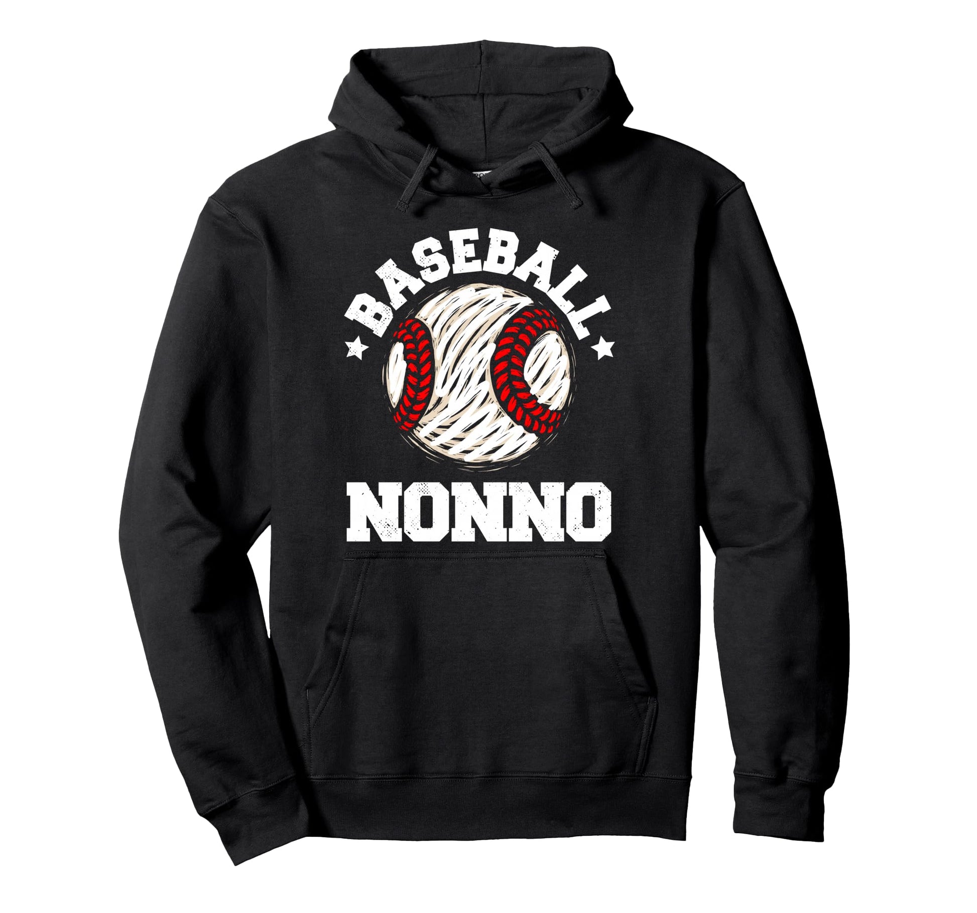 Baseball Nonno Distressed Funny Hoodie - Fun Novelty Design Men Women - T-Shirt, Sweatshirt, Hoodie