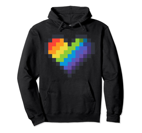 Gaymer Lgbt Pride Gay Gamer Rainbow Pixel Hoodie - Trendy Graphic Unisex - T-Shirt, Sweatshirt, Hoodie